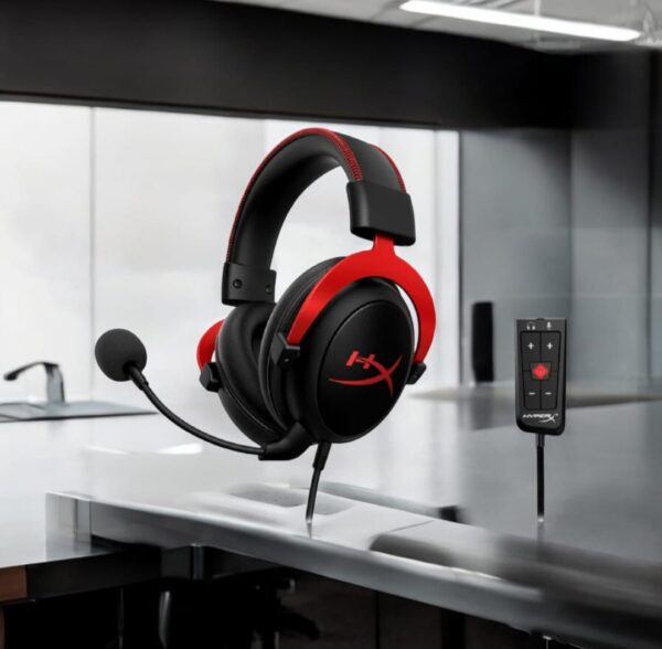 HyperX Cloud II Gaming Headset – Legendary Comfort, 7.1 Surround Sound, Noise-Cancelling Mic – Black/Red - Image 4
