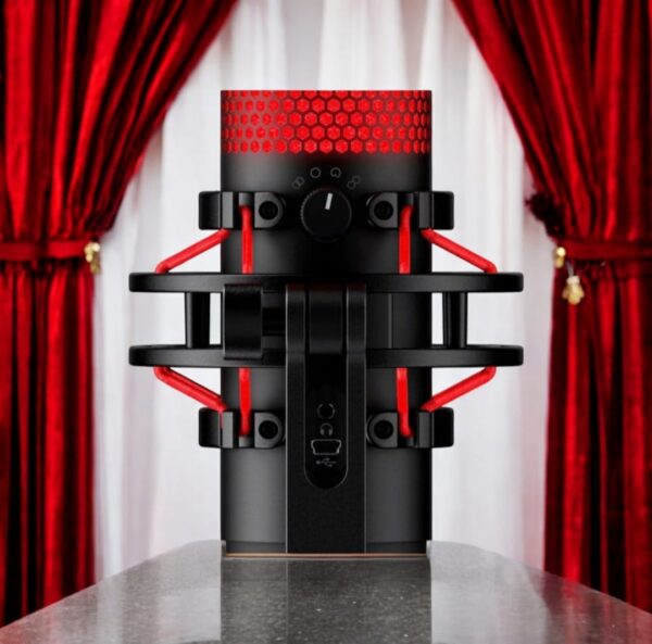 HyperX QuadCast S RGB USB Condenser Microphone with Shock Mount and Tap-to-Mute Sensor for Streaming and Podcasting