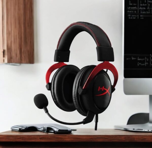 HyperX Cloud II Gaming Headset – Legendary Comfort, 7.1 Surround Sound, Noise-Cancelling Mic – Black/Red - Image 2