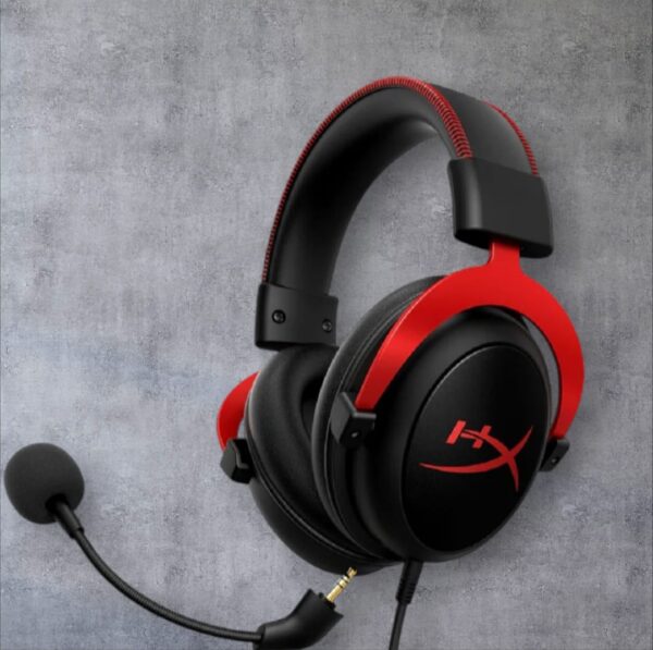 HyperX Cloud II Gaming Headset – Legendary Comfort, 7.1 Surround Sound, Noise-Cancelling Mic – Black/Red - Image 3