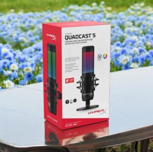 HyperX QuadCast S RGB USB Condenser Microphone with Shock Mount and Tap-to-Mute Sensor for Streaming and Podcasting