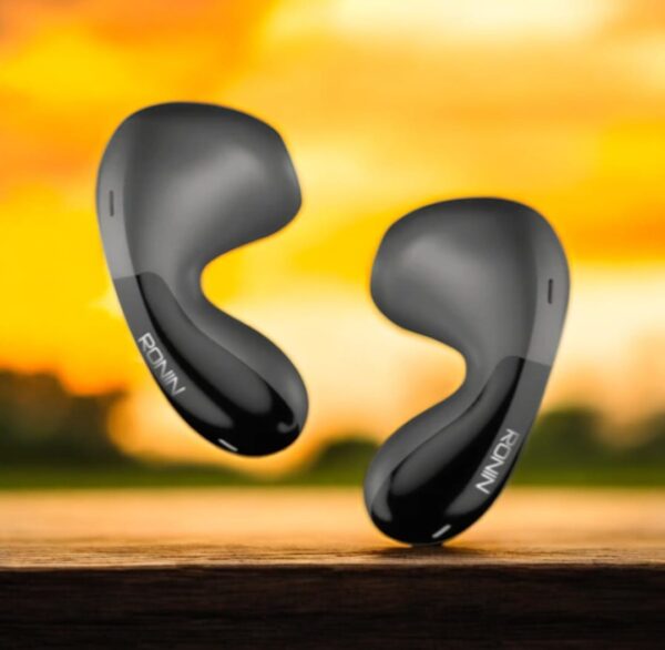 Ronin R-7025 Bluetooth Earbuds box with premium dual-tone design placed on grass background