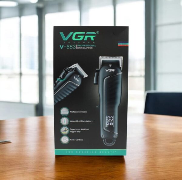 VGR V-683 cordless professional hair clipper for men with stainless steel blades