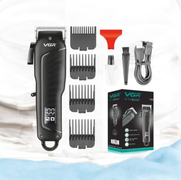 VGR V-683 cordless professional hair clipper for men with stainless steel blades