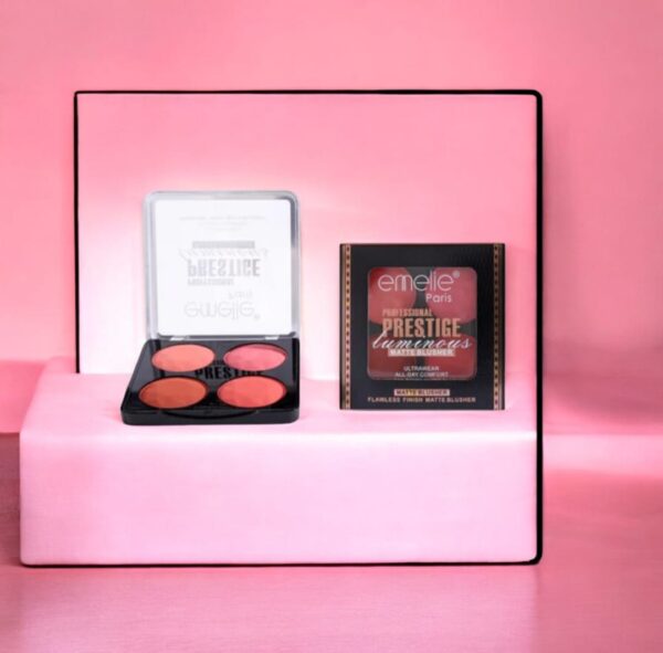 Emelie Professional Prestige Luminous Matte Blusher – 4-Color Blush Palette
