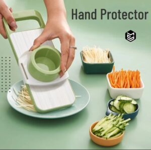 Multifunctional Vegetable Slicer with Hand Protector for Kitchen Safety