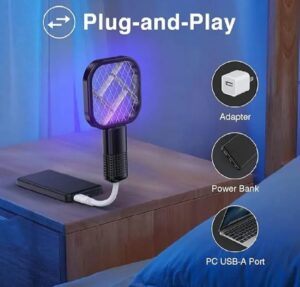 USB Plug-and-Play Electric Mosquito Zapper Lamp with UV Light