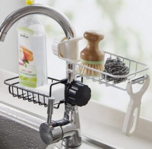 Stainless Steel Faucet Storage Rack for Kitchen Sink Sponge Organizer